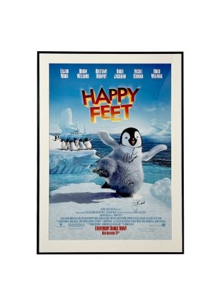 Poster - Happy Feet  - Gesigneerd - Robin Williams & Eljah Wooda & George Miller