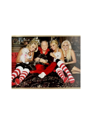 Kaart - Kerst - Playboy - Hugh Hefner - Gesigneerd