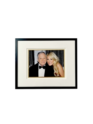 Kaart - Kerst - Playboy -  Hugh Hefner & Crystal - Gesigneerd