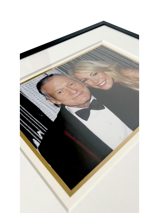 Kaart - Kerst - Playboy -  Hugh Hefner & Crystal - Gesigneerd