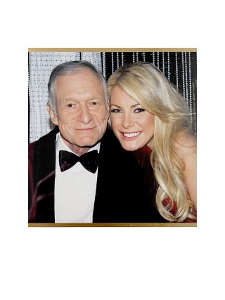 Kaart - Kerst - Playboy -  Hugh Hefner & Crystal - Gesigneerd