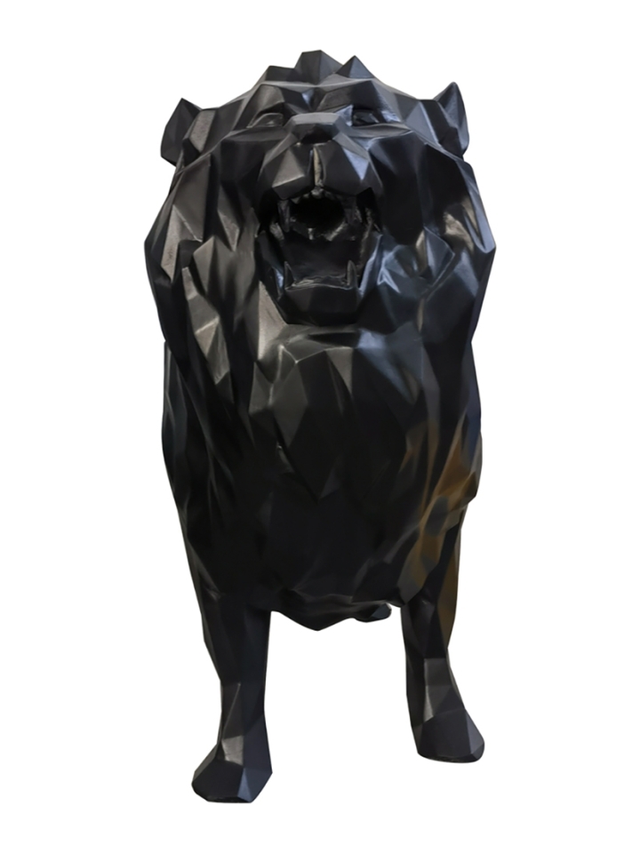 Fyberglass Sculpture - Lion - Black