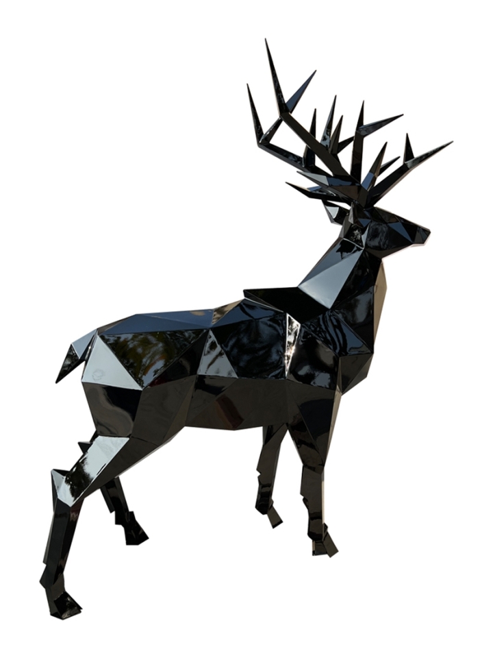 Fyberglass Sculpture - Deer - Black