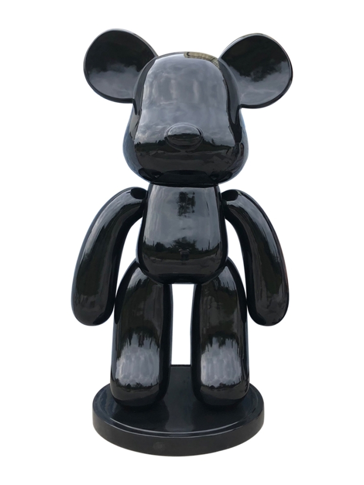 Fyberglass Sculpture - Fashion Brick Bear - Black