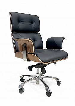 OHNO-Oslo Desk Chair-Black /Walnut Wood